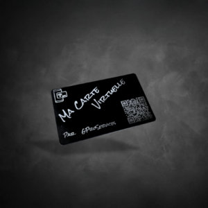Carte de visite en métal gravée au laser avec QR code et NFC